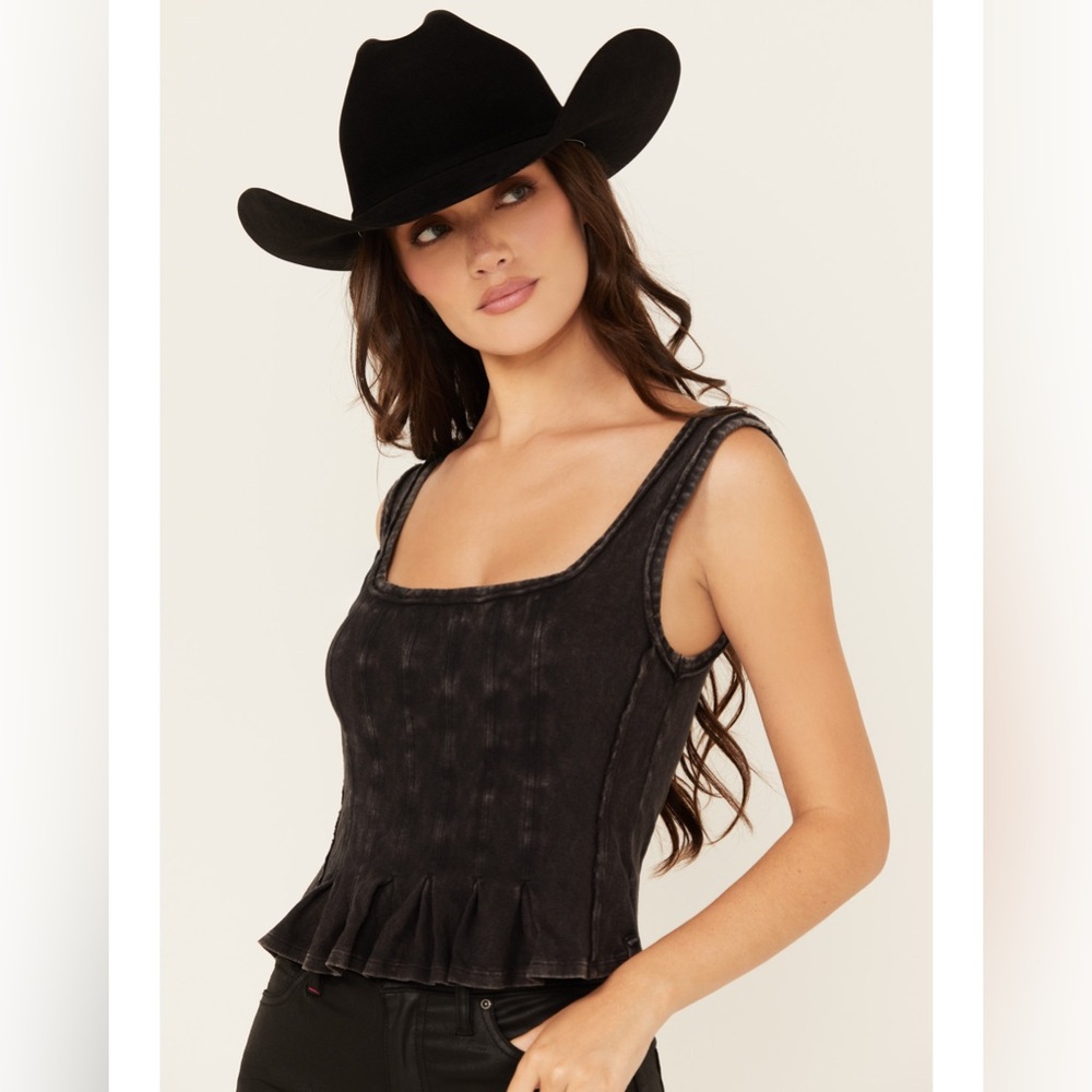 Free People Roller Tank Top Black Small - free people peplum tank 100% cotton
